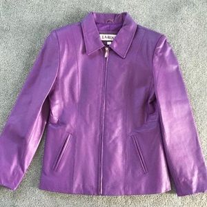La-Rose Purple 100% Leather Jacket,
Size Small